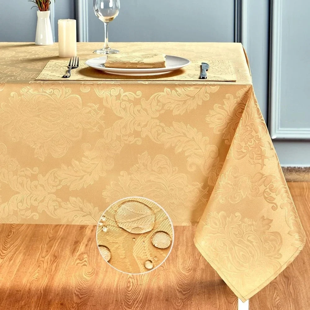 HomeJoy Rectangle Table Cloth Linen Farmhouse Stainproof Waterproof 60x144
